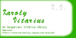 karoly vitarius business card
