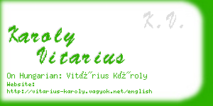 karoly vitarius business card